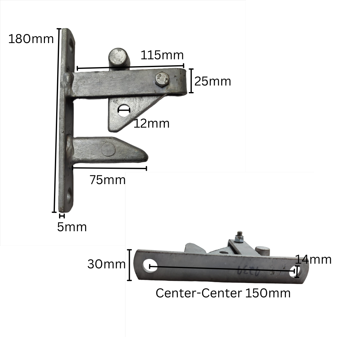 Heavy Duty Automatic Gate Latch with Dimensions