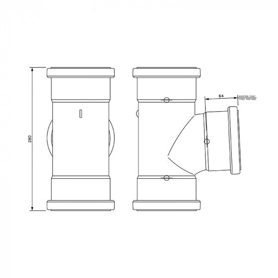 FloPlast 110mm Triple Socket Junction 87.5*