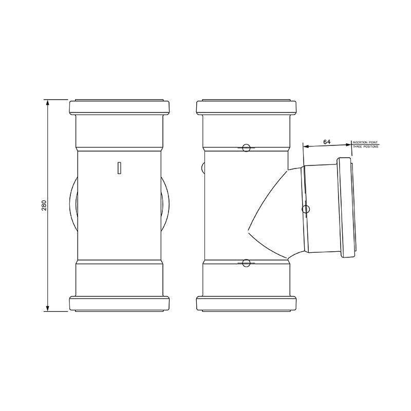 FloPlast 110mm Triple Socket Junction 45*