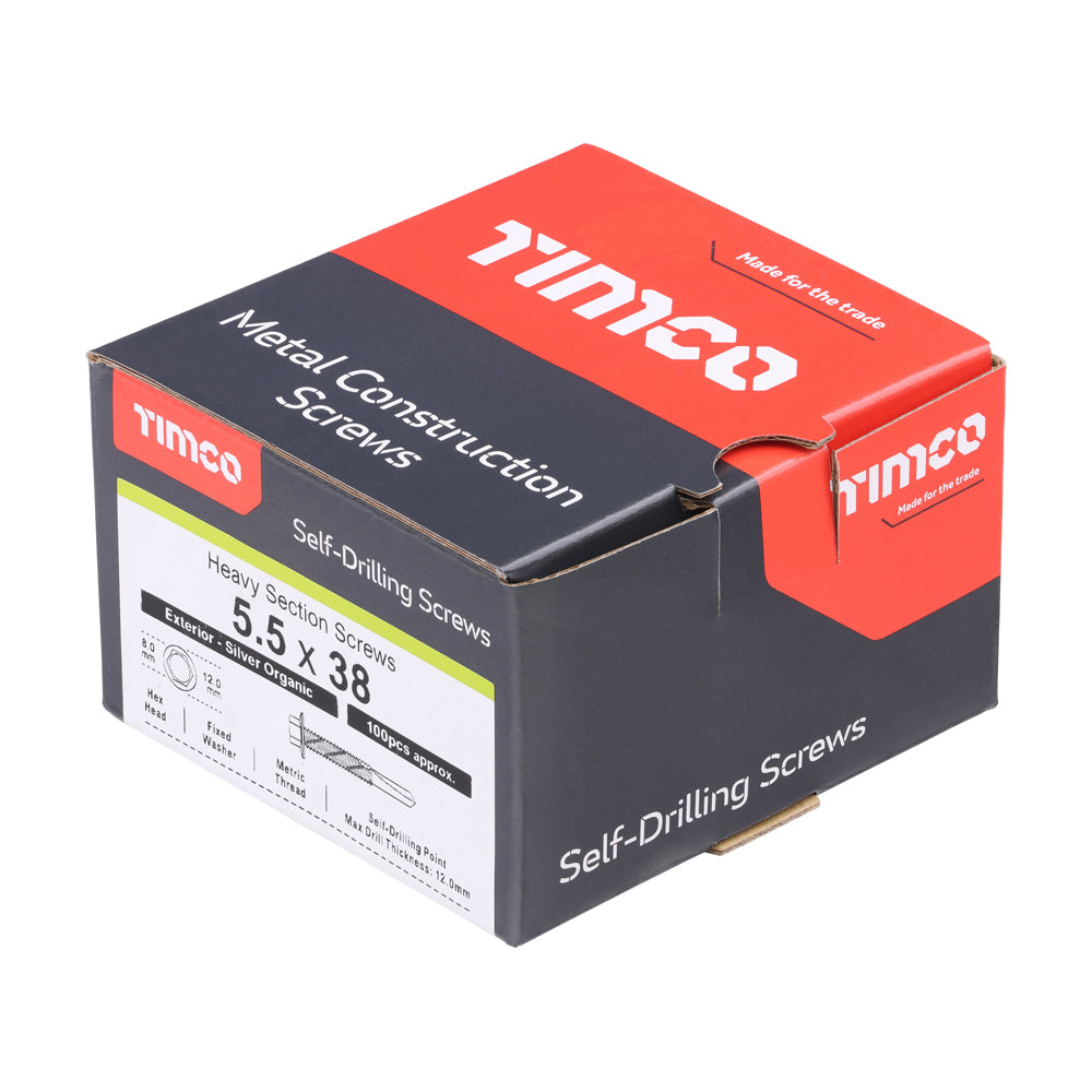 Hex Screw S/DRILL No5 EXT - 5.5 x 38 | Box of 100