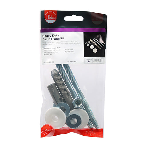 Heavy Duty Basin Fixing Kit - Heavy Duty Kit | TIMpac of 2