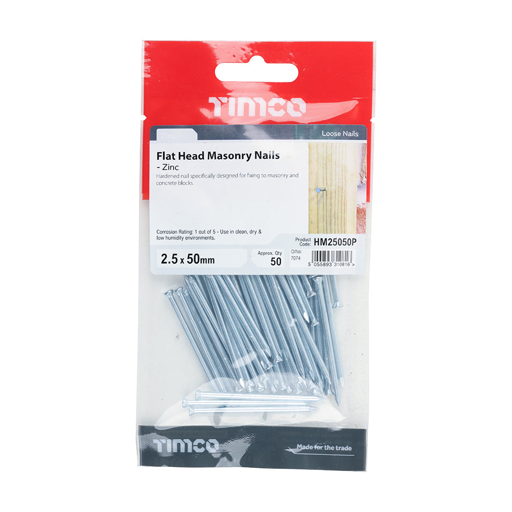 Masonry Nail - 2.5 x 50 | TIMpac of 50