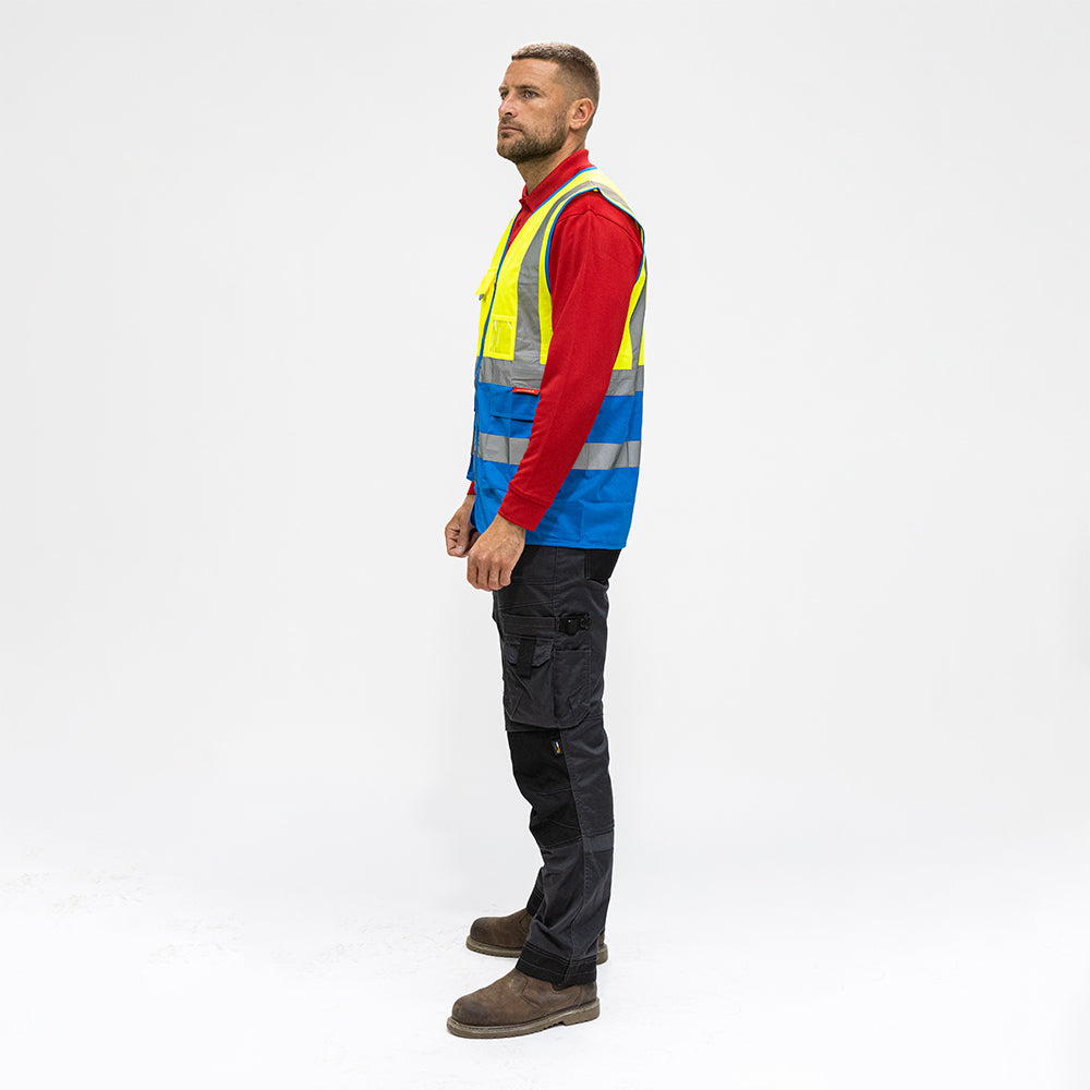 Hi-Vis Vest Yellow & Blue - Medium | Bag