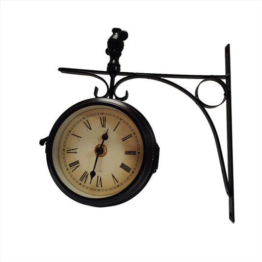 Station Clock 10cm Diameter Double Faced Metal