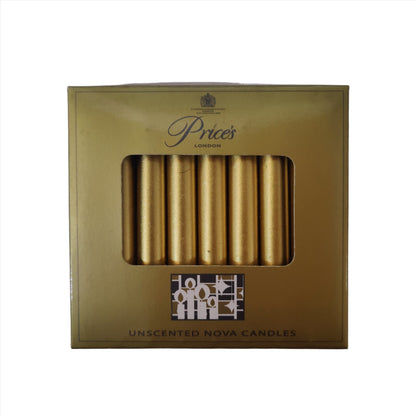 Prices Candles Unscented Nova Candles - Pack of 8 - Gold