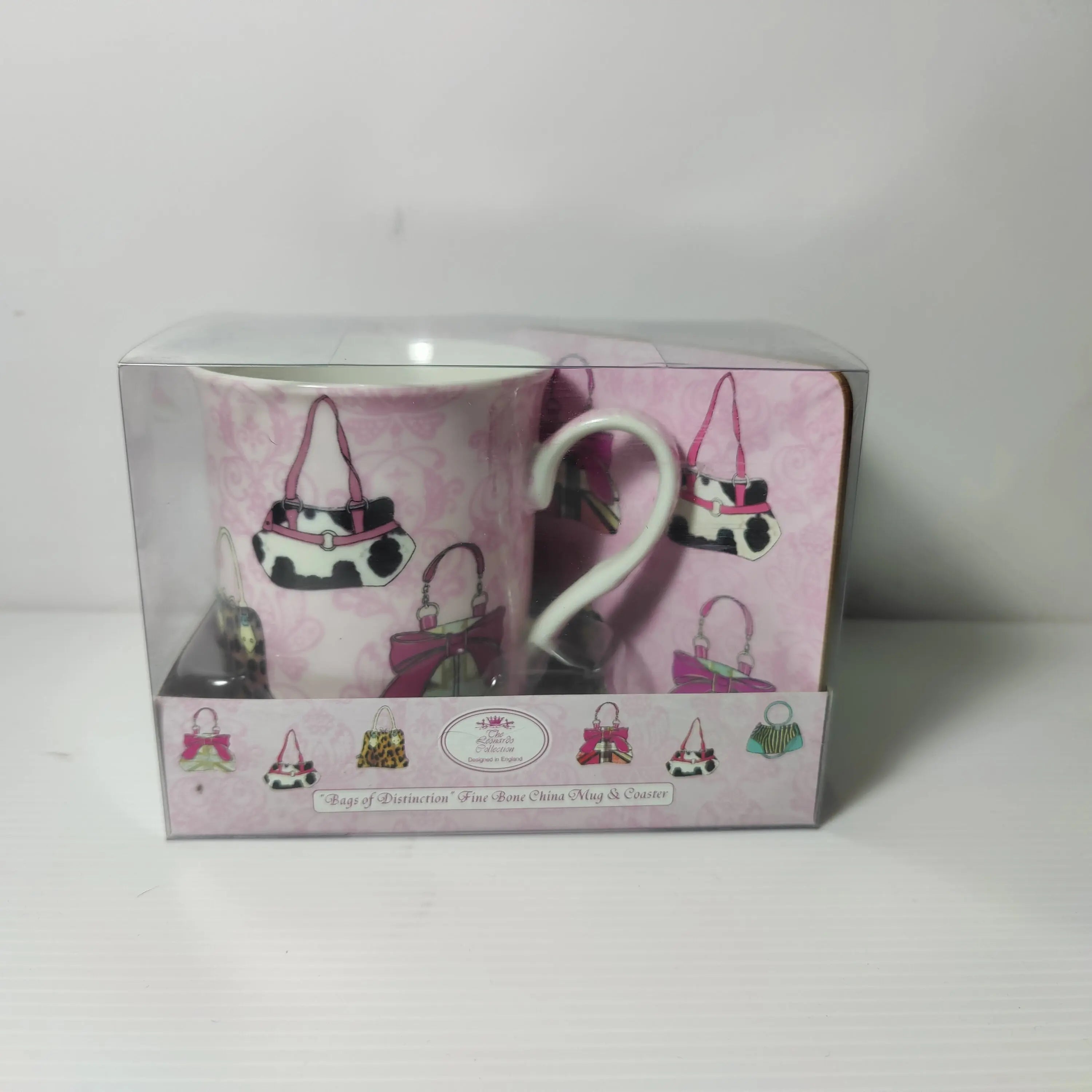 Handbag "Bags of Distinction" Fine Bone China Mug & Coaster Tanat Supplies