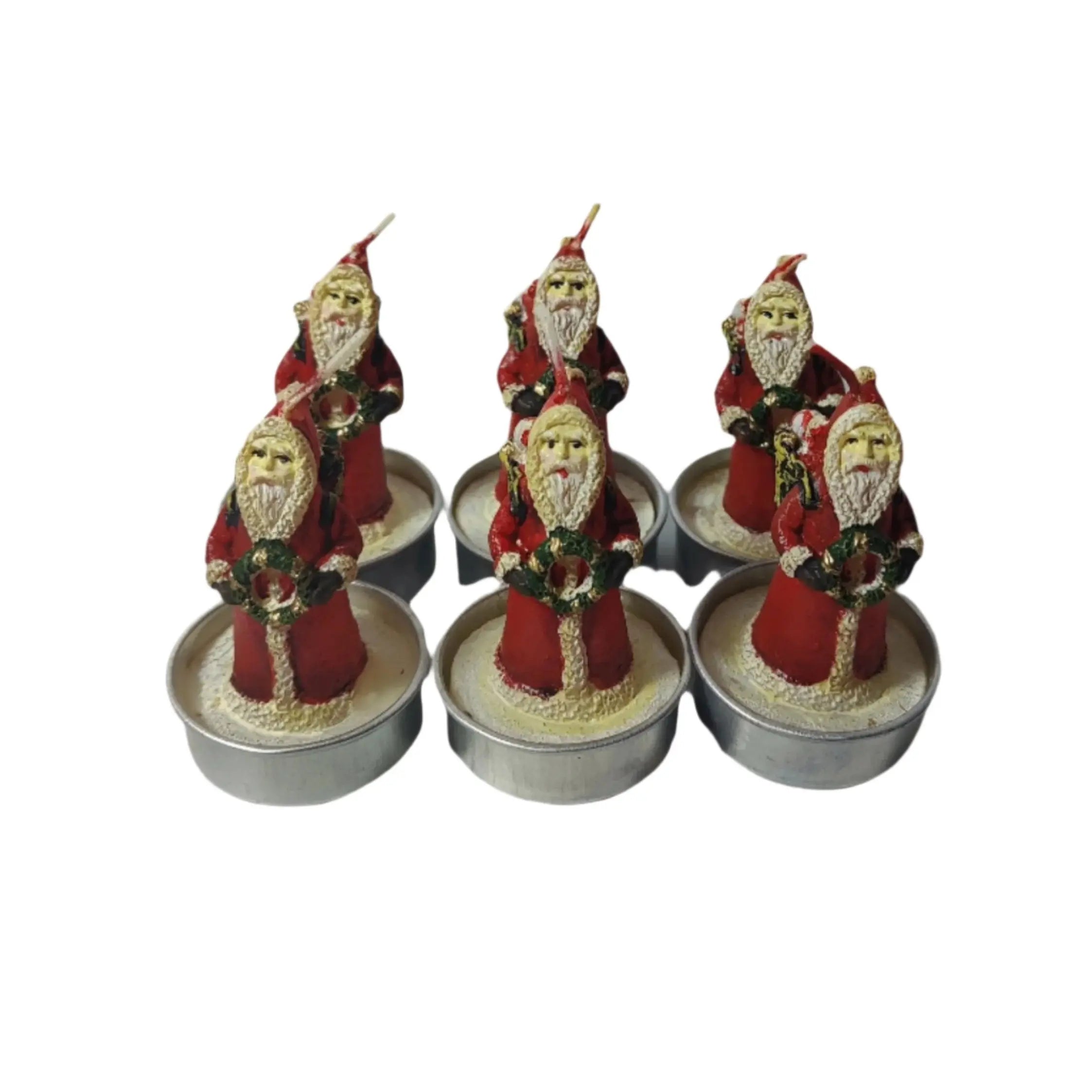 Christmas Santa with Wreath Tea Lights - Pack of 6 Tanat Supplies