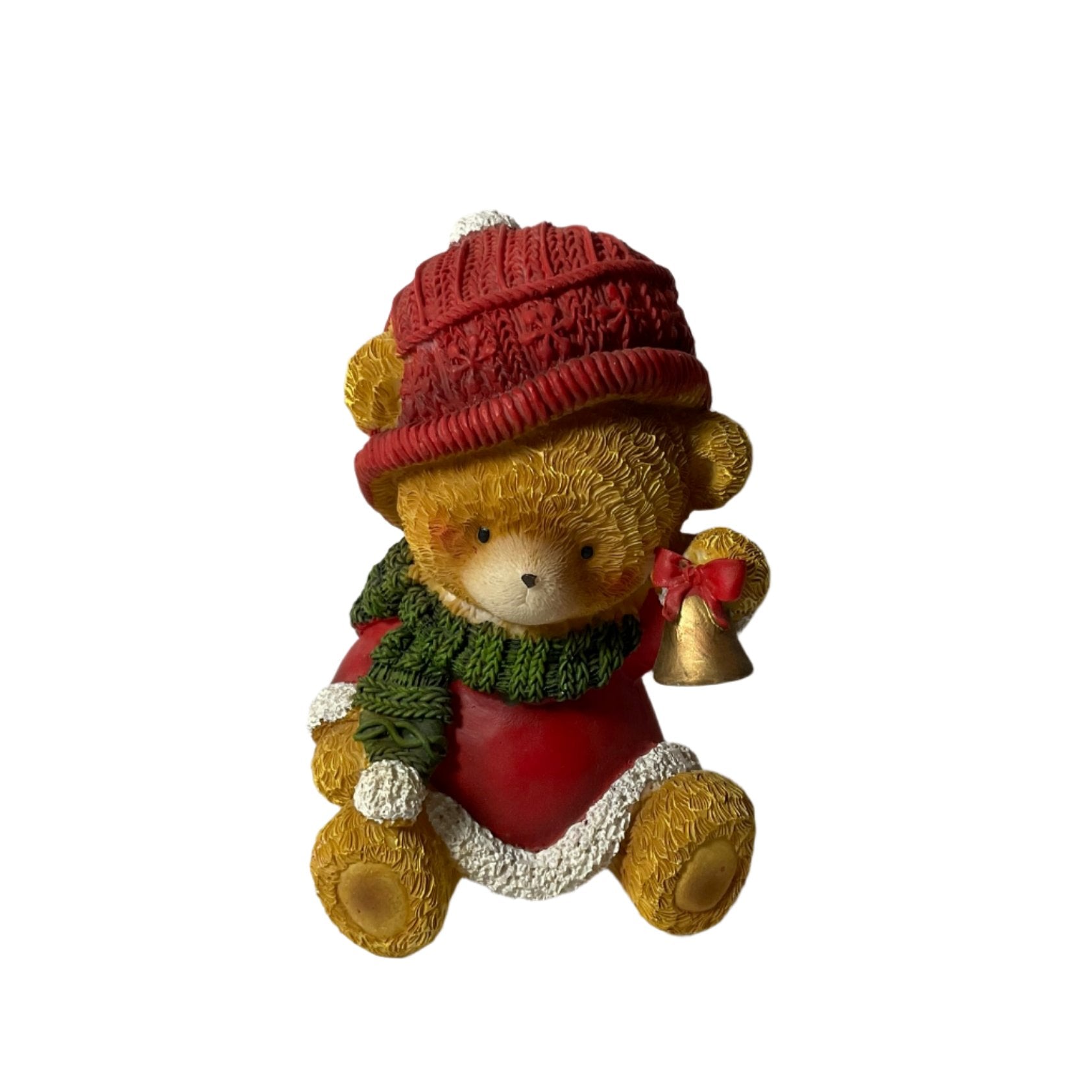 Christmas Teddy Ornament - Holding Bell Tanat Supplies