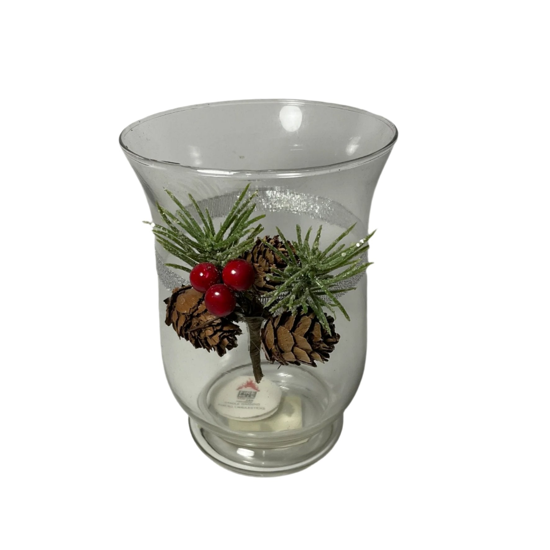Glass/Pine Cone Candle Holder Tanat Supplies