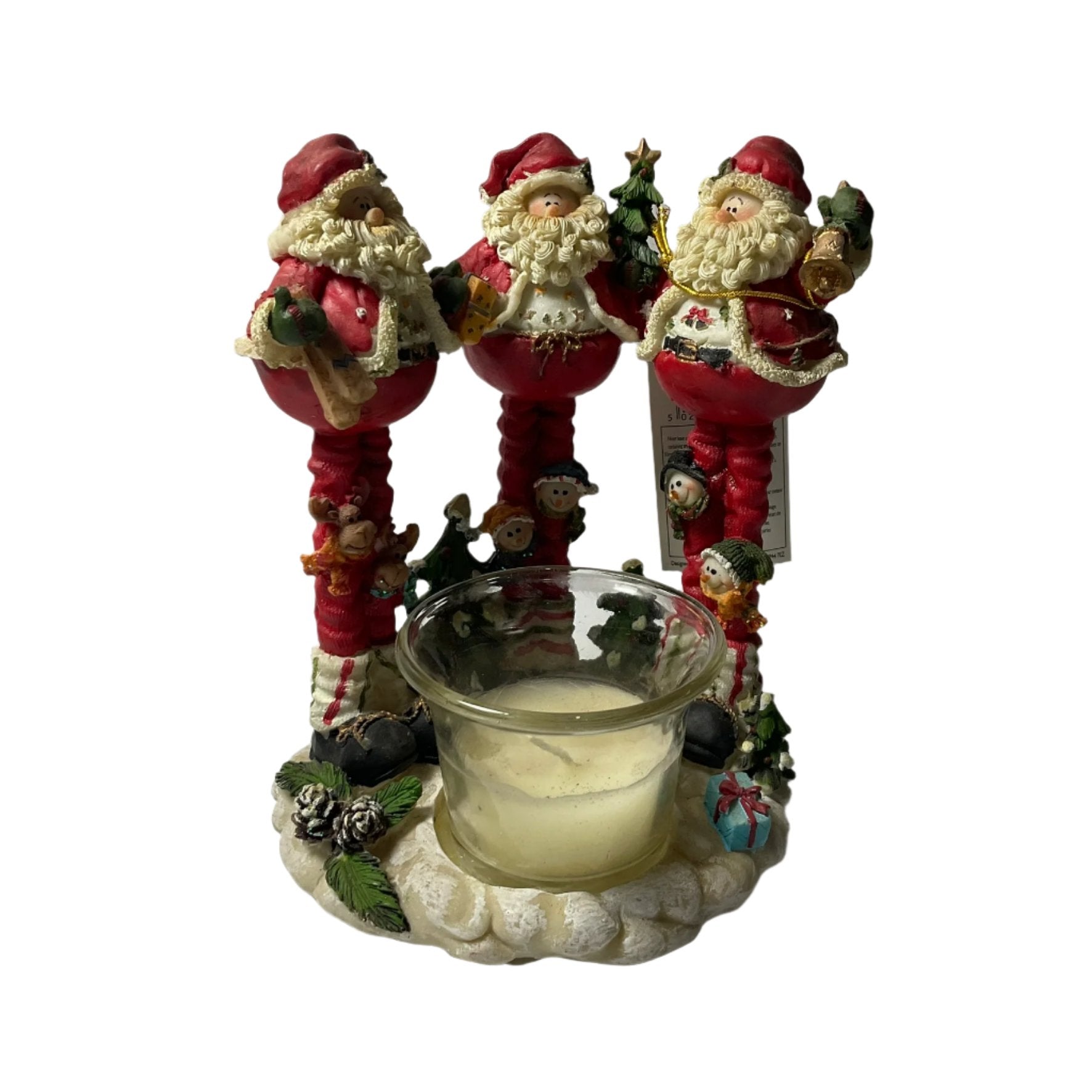 Christmas Santa Trio Candle Holder Tanat Supplies