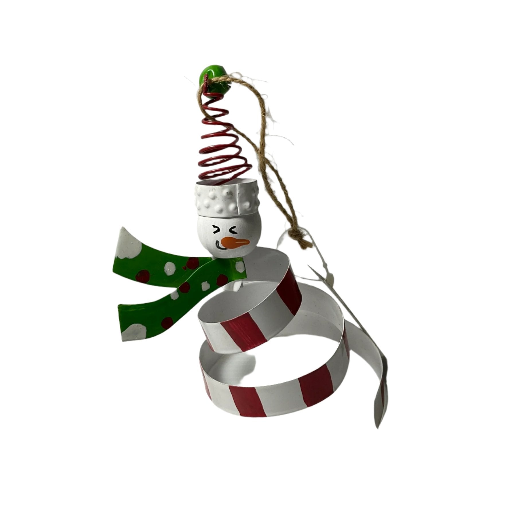 Christmas Scrolled Snowman Decoration - Red And White Tanat Supplies