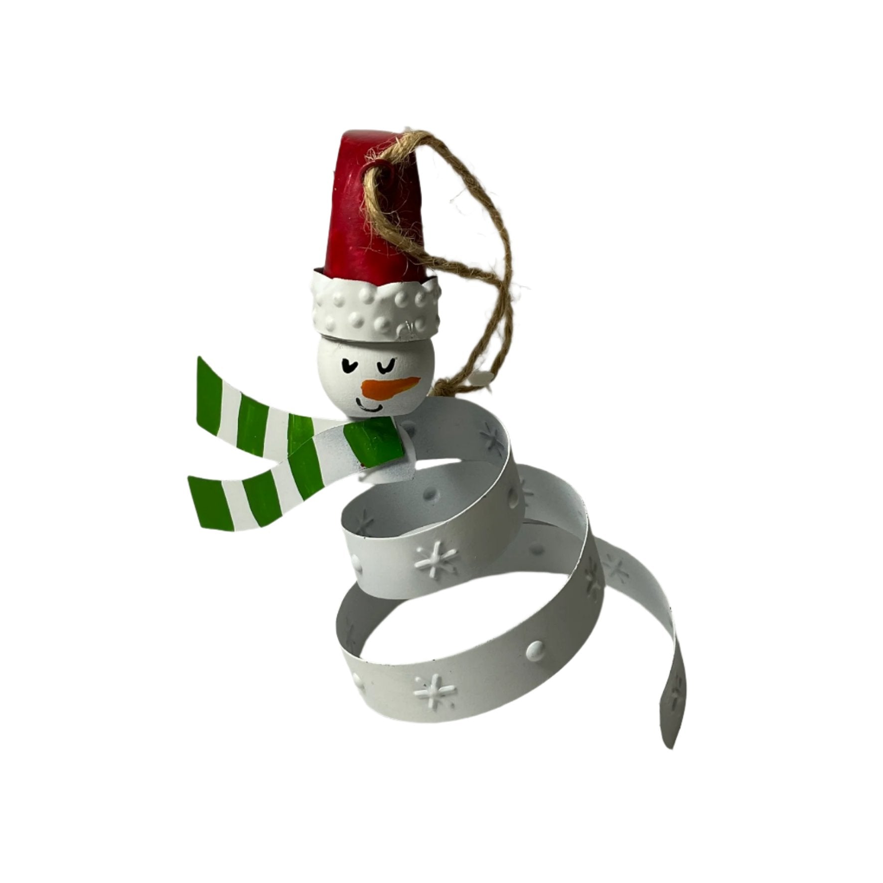 Christmas Scrolled Snowman Decoration - White Tanat Supplies