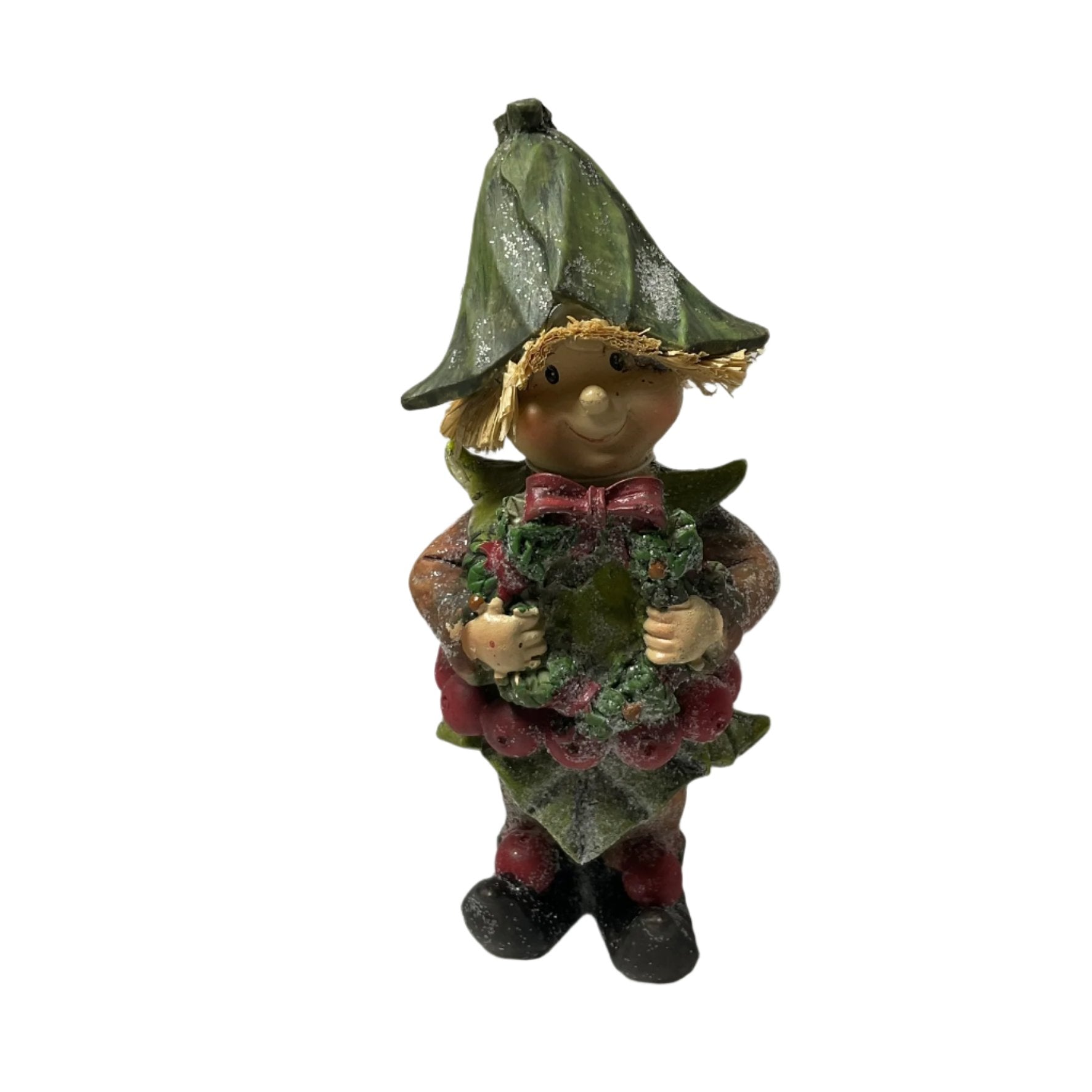 Christmas Figurine - Holding Central Wreath Tanat Supplies