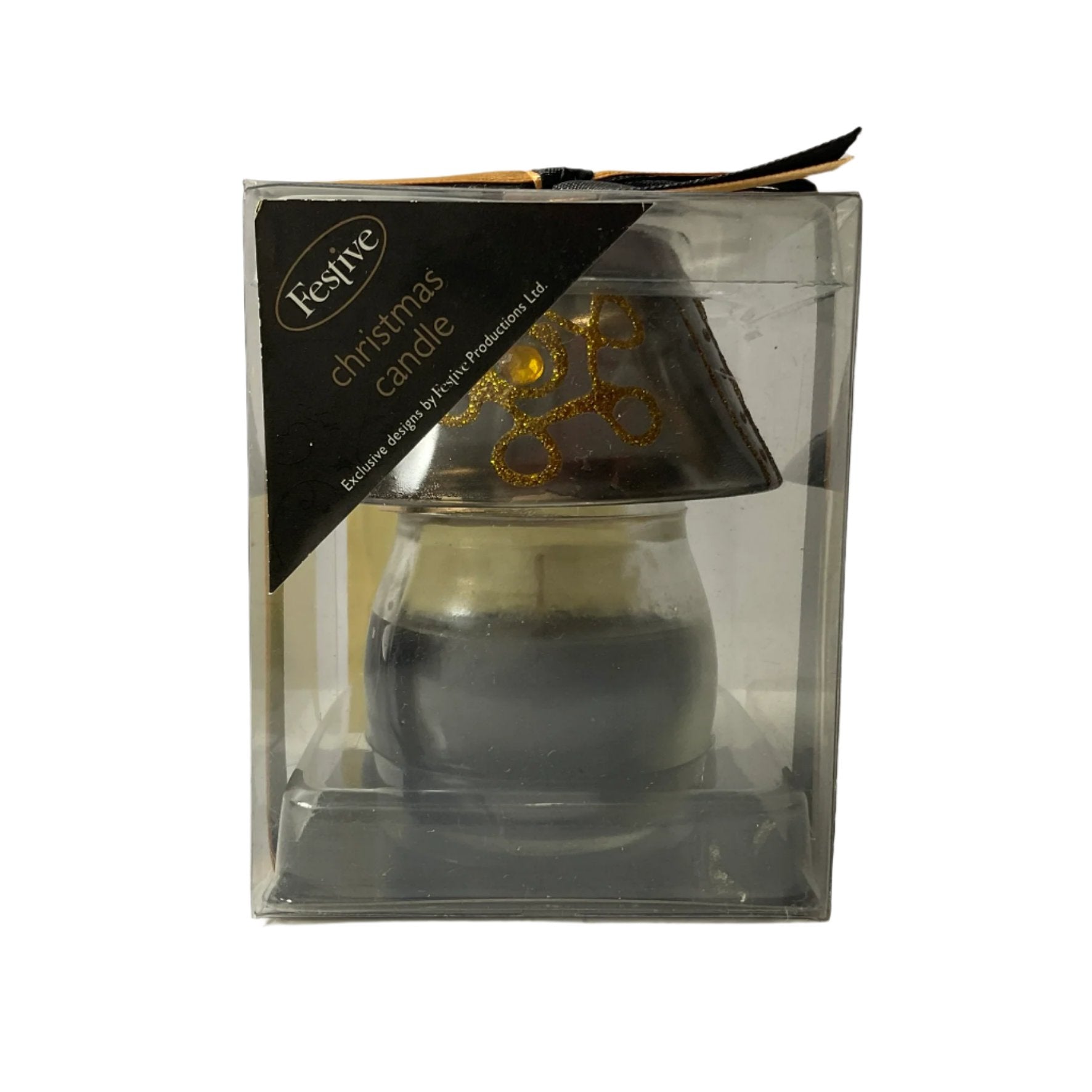 Christmas Candle Lamp - Black and Gold Tanat Supplies