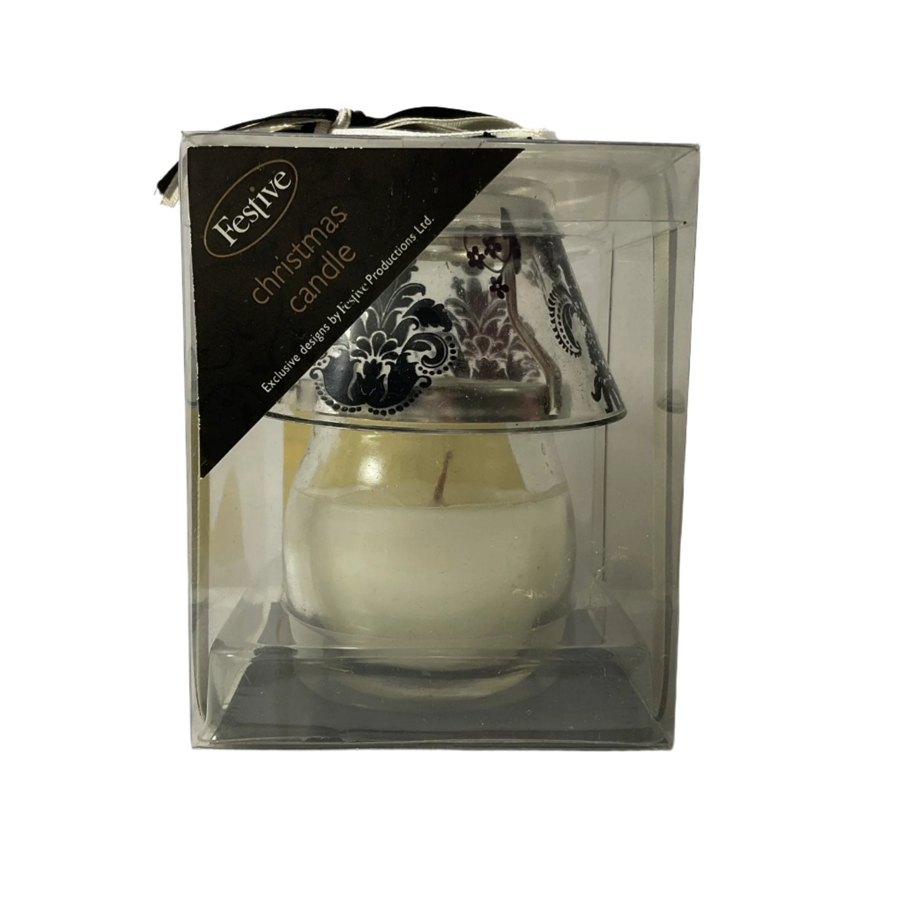 Christmas Candle Lamp - Black and Silver Tanat Supplies