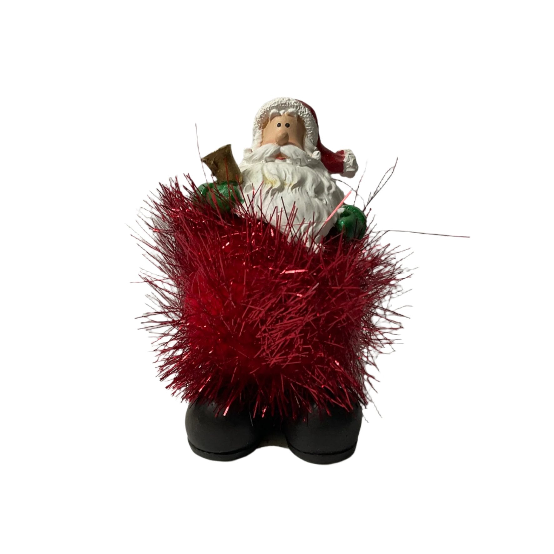Mini Christmas Santa Figure Tinsel Ornament Tanat Supplies