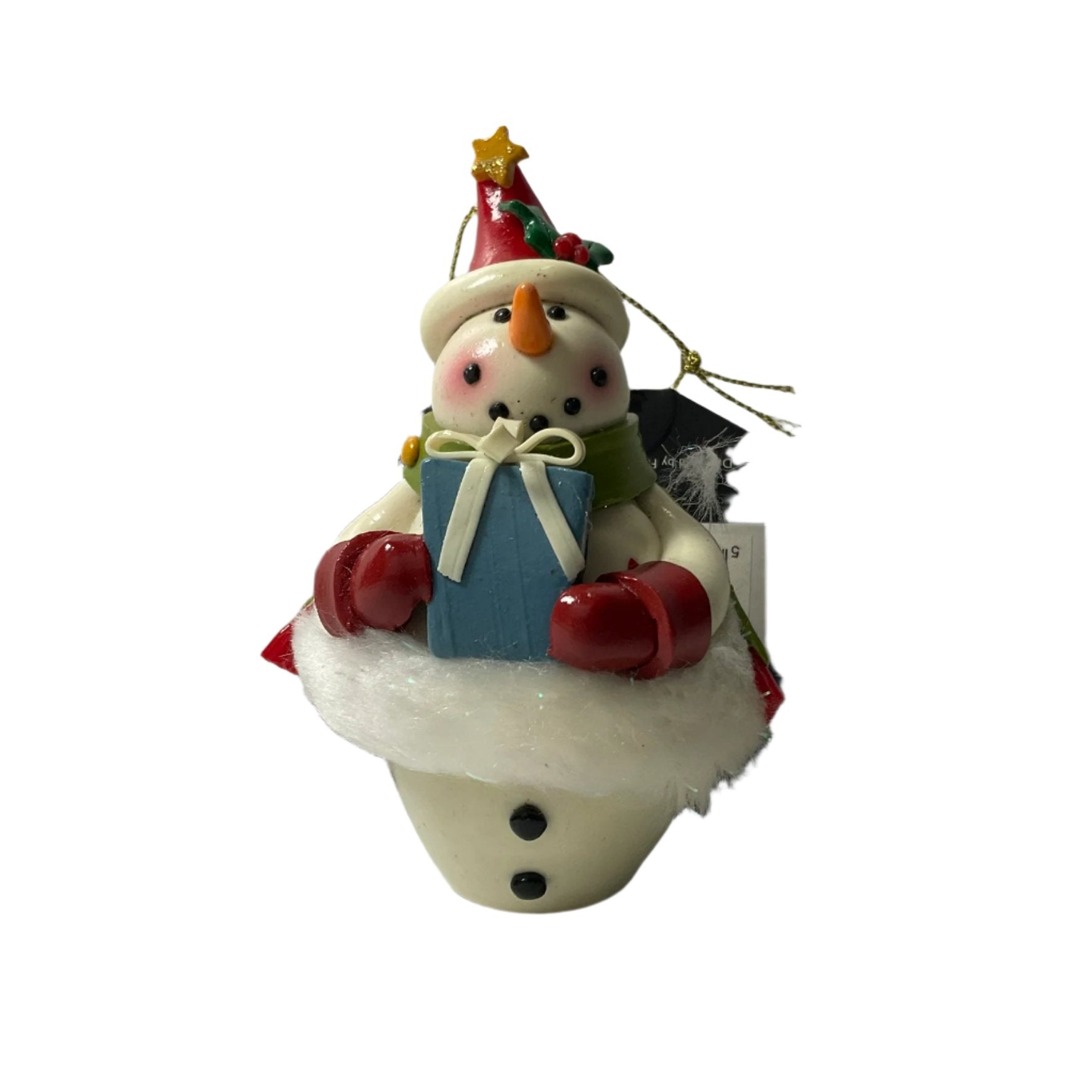 Claydough Christmas Snowman Ornament - Blue Present Tanat Supplies