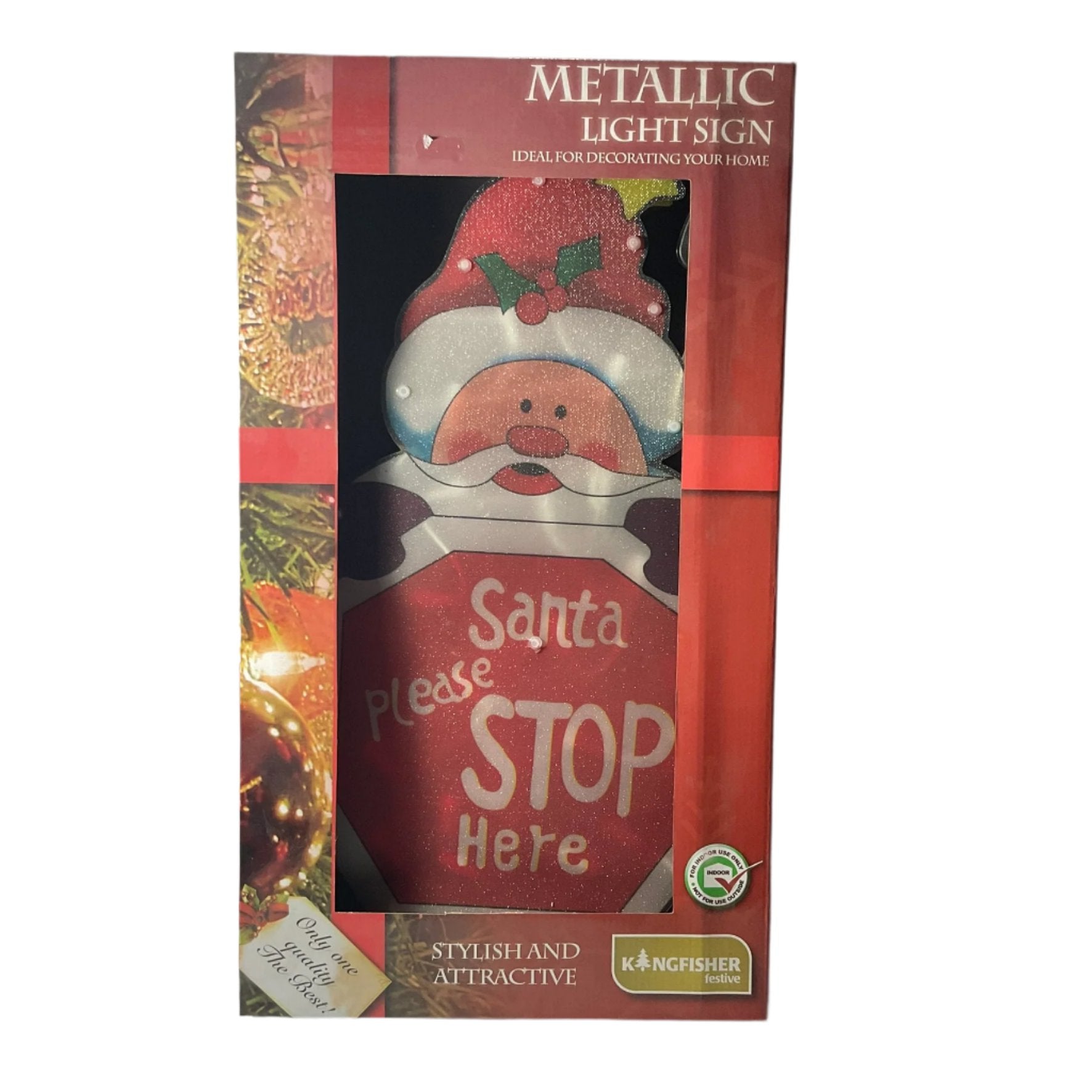 Metalic Christmas Light Sign Tanat Supplies