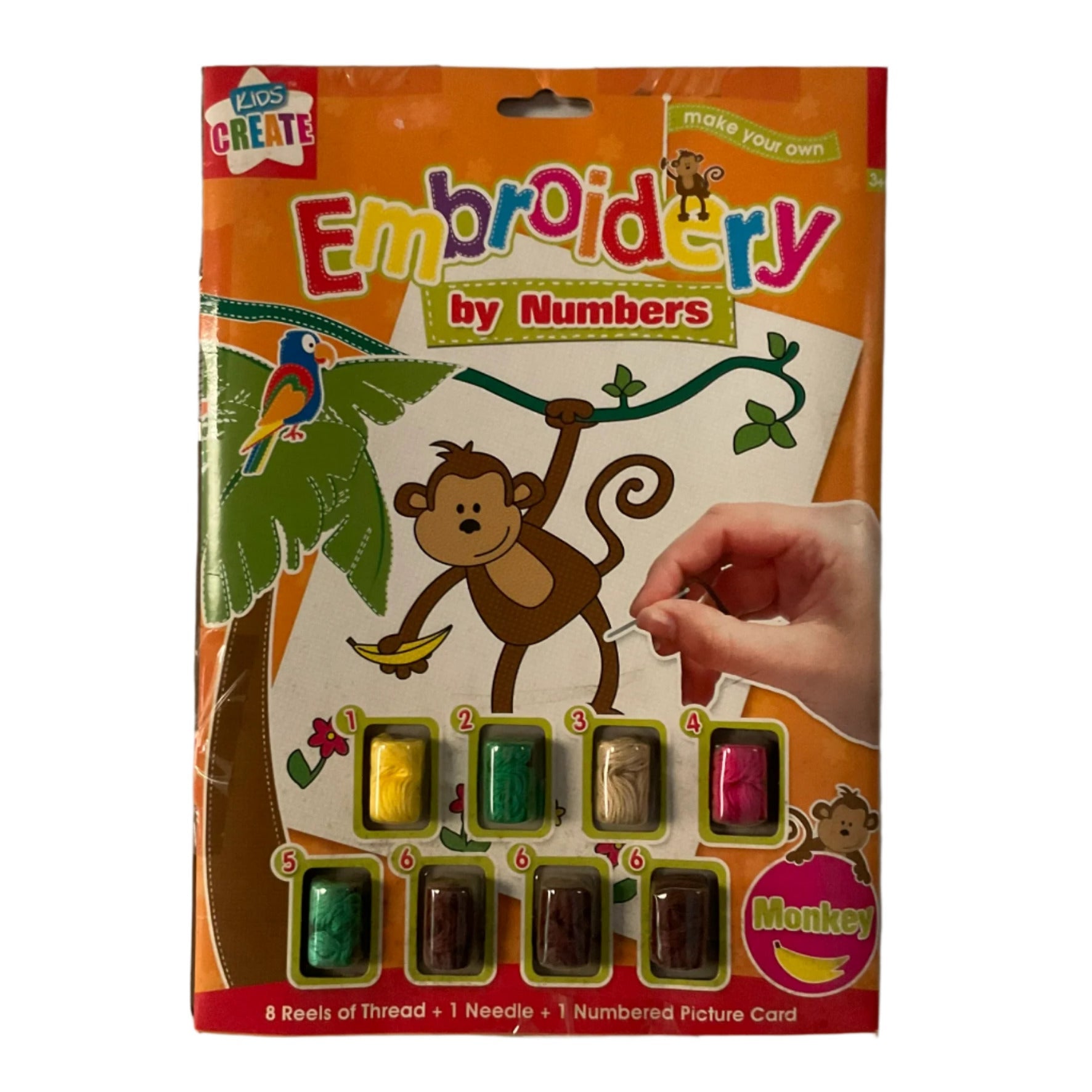 Embroidery By Numbers Kids Pack - Monkey Theme Tanat Supplies
