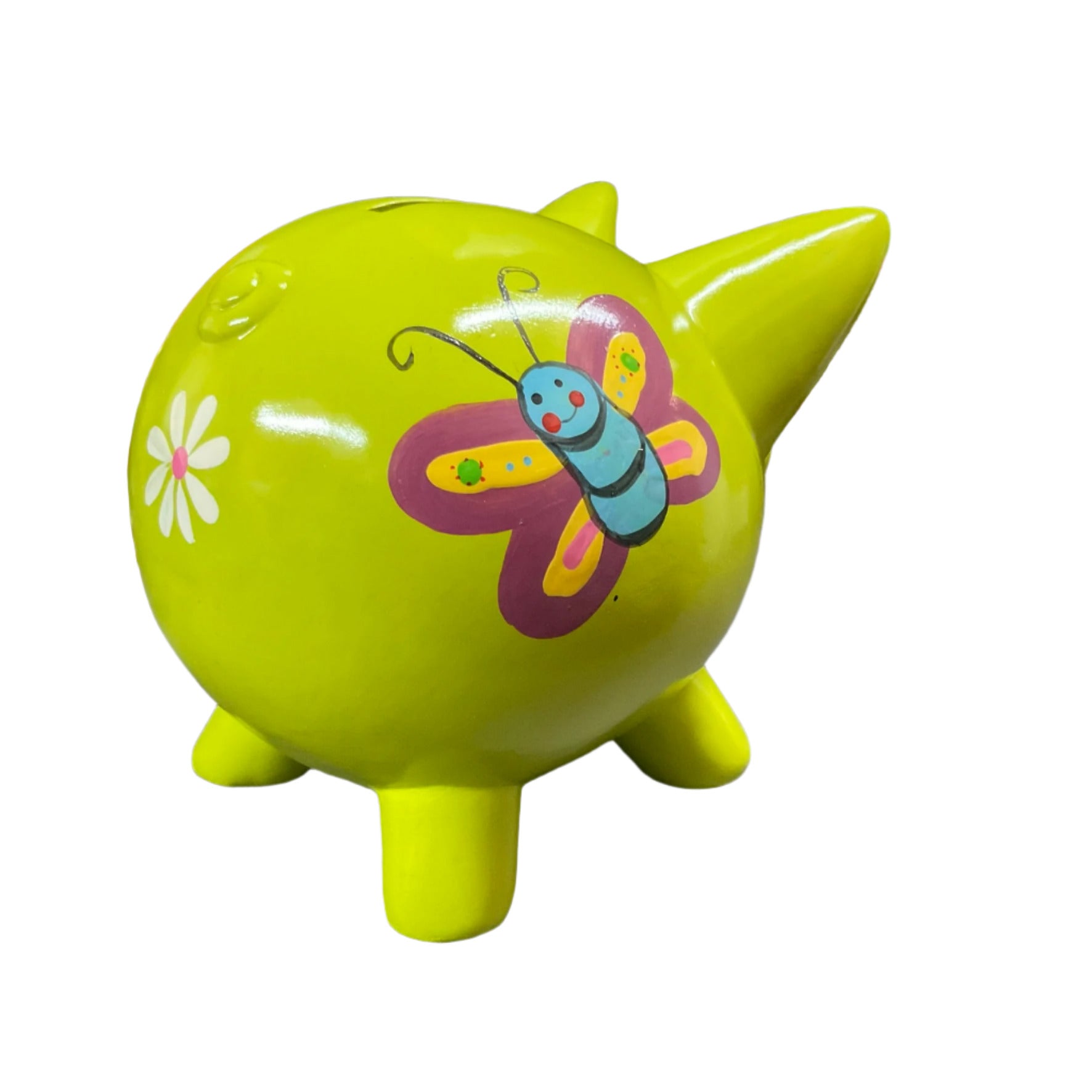 Piggy Bank Handpainted - Yellow