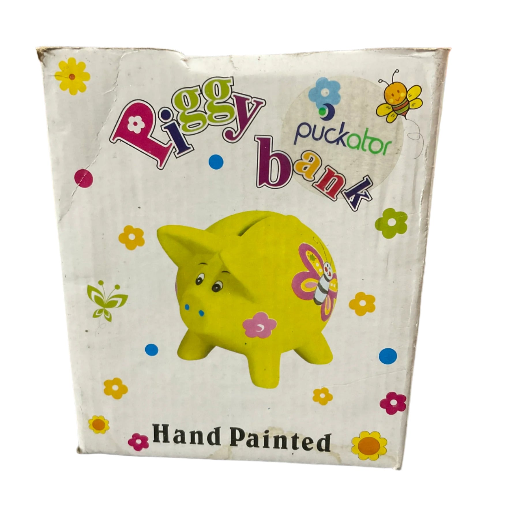Piggy Bank Handpainted - Yellow