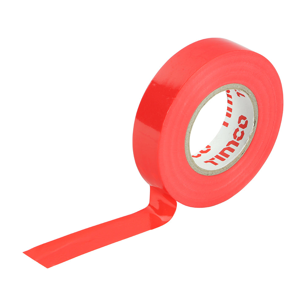 PVC Insulation Tape Red - 25m x 18mm | Roll Pack of 10