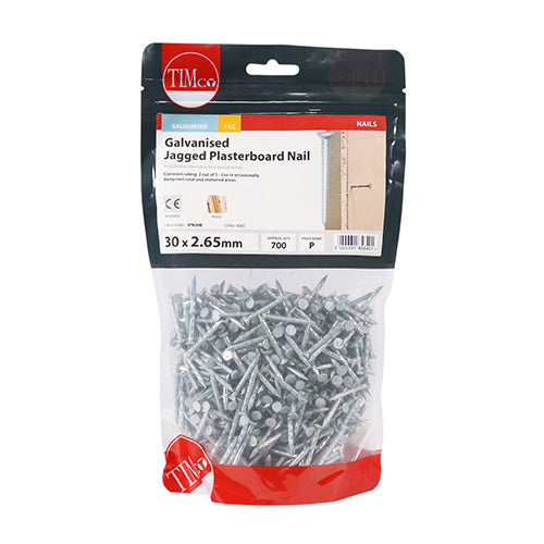 Jagged Plasterboard - Galv - 30 x 2.65 | 0.5kg