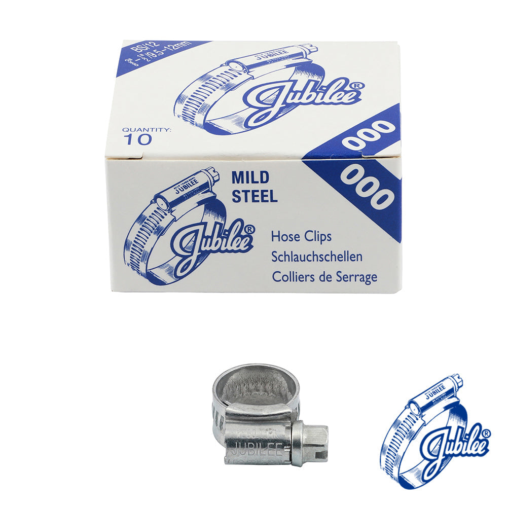 Jubilee Clip Mild Steel - Box - 000MS / 9.5 - 12mm - 10 PCS