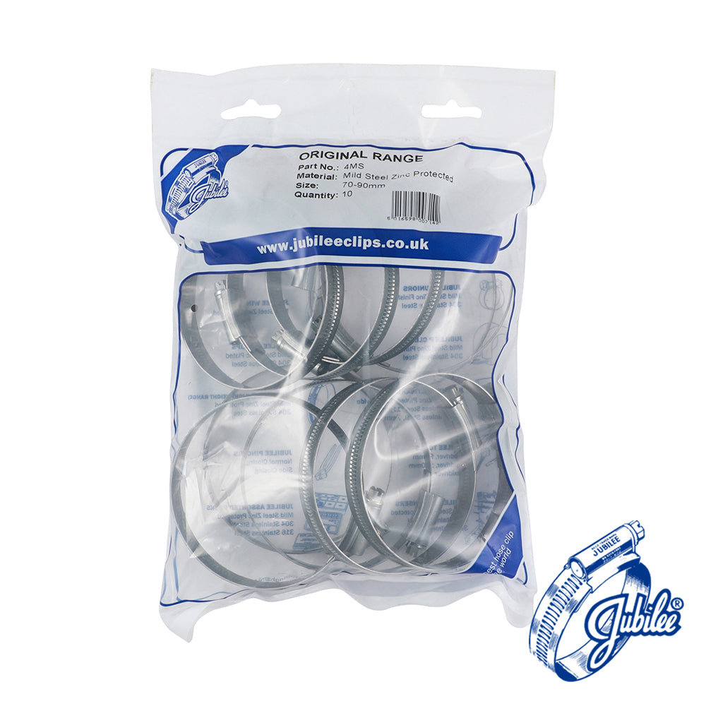 Jubilee Clip Mild Steel - Box - 4MS / 70 - 90mm - 10 PCS