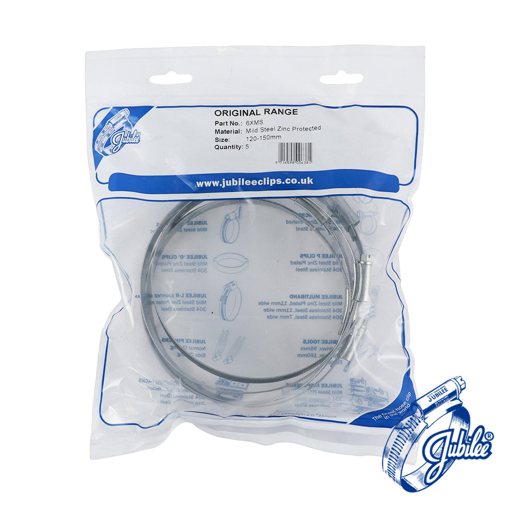 Jubilee Clip Mild Steel - Box - 6XMS / 120 - 150mm - 5 PCS