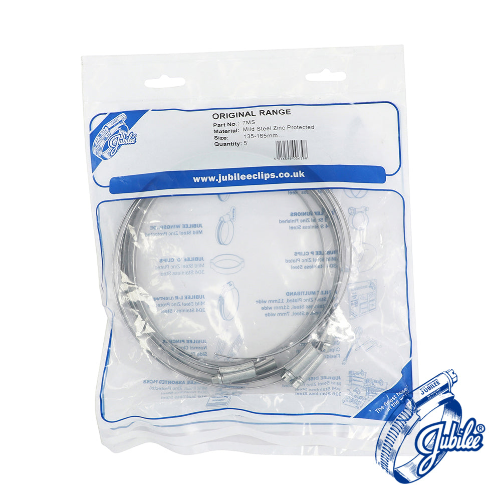 Jubilee Clip Mild Steel - Box - 7MS / 135 - 165mm - 5 PCS