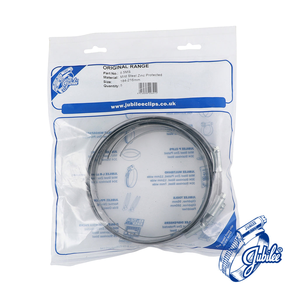 Jubilee Clip Mild Steel - Box - 85MS / 184 - 216mm - 5 PCS
