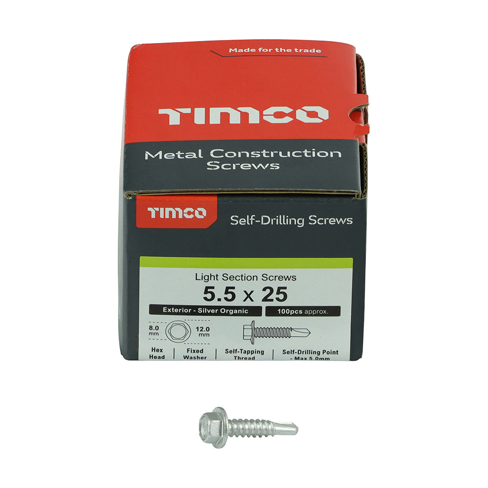 Hex Screw S/DRILL No3 EXT - 5.5 x 25 | Box of 100