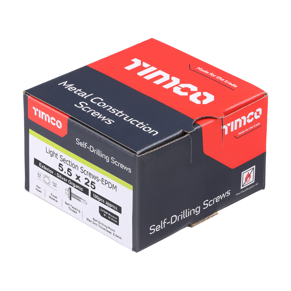 Hex Screw W16 S/DRILL No3 EXT - 5.5 x 25 | Box of 100