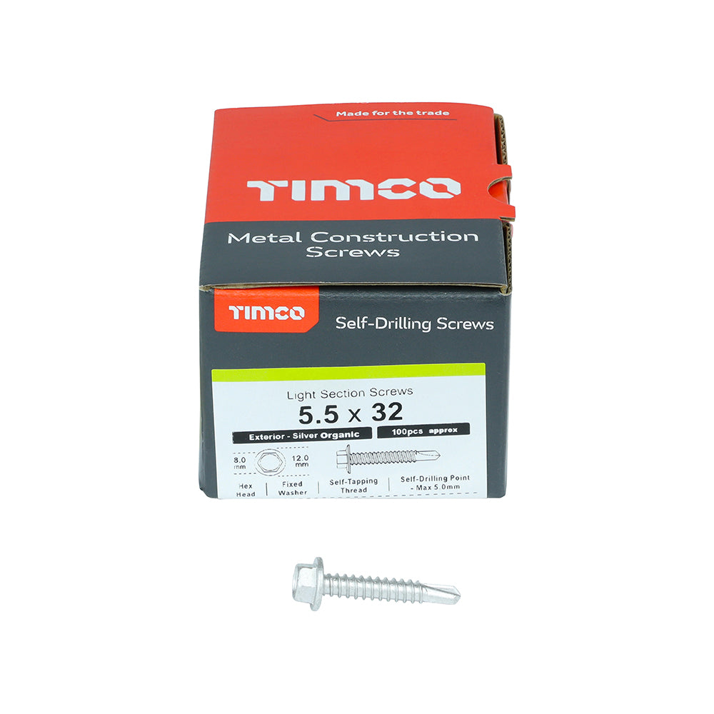 Hex Screw S/DRILL No3 EXT - 5.5 x 32 | Box of 100