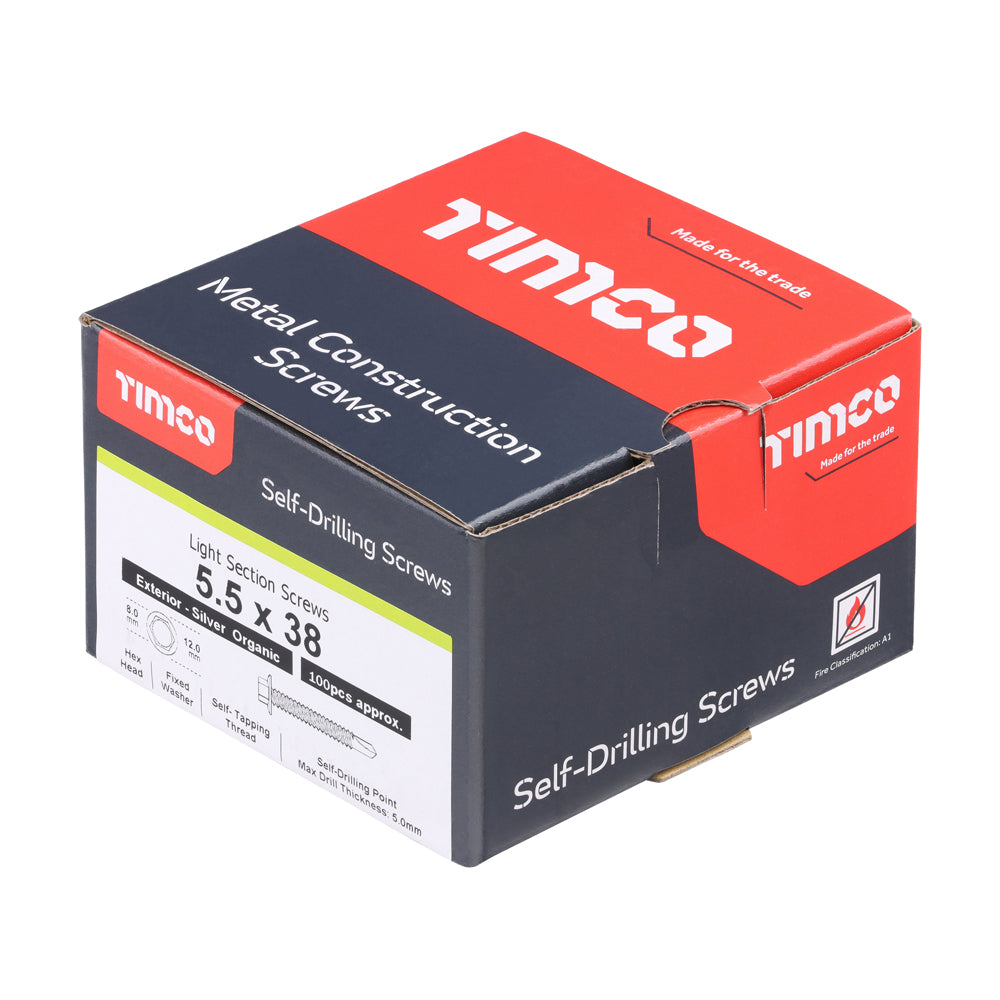 Hex Screw S/DRILL No3 EXT - 5.5 x 38 | Box of 100