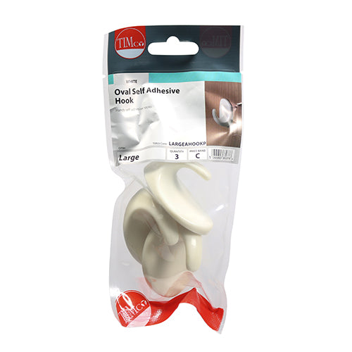Oval Self-Adhesive Hooks - LG - 57 x 42.5 | TIMpac of 3