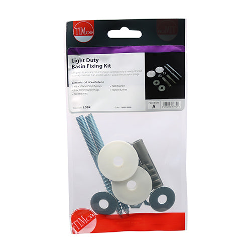 Light Duty Basin Fixing Kit - Light Duty Kit | TIMpac of 2