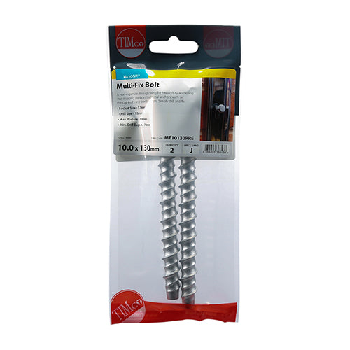Multi-Fix Bolt Hex Head - 10.0 x 130 | TIMpac of 2
