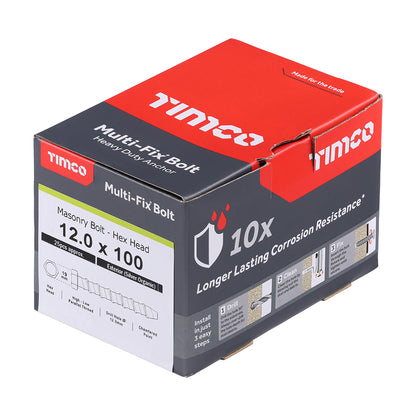 Timco Masonry Bolts - Hex - Exterior - Silver - Box