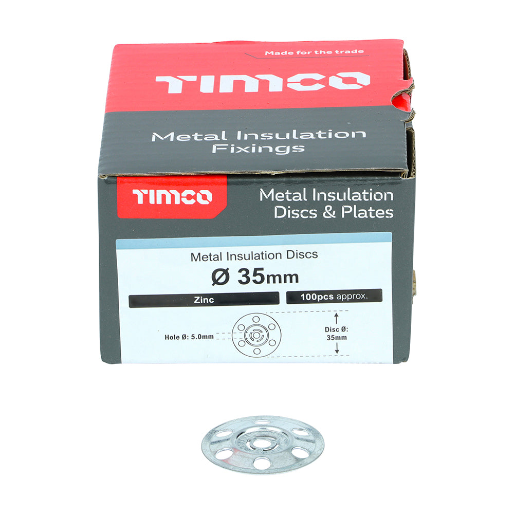Metal Insulation Disc GALV - 35mm | Box of 100