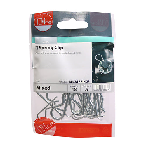 R Spring Clips - BZP - Mixed | TIMpac of 18