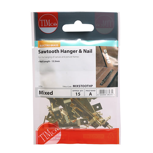 Mix Sawtooth & Nails - E/Brass - 41mm & 63mm | TIMpac of 15