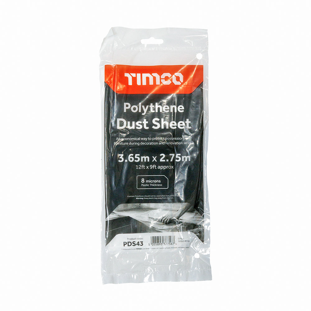 Timco Polythene Dust Sheet | 3.65m x 2.75m Timco