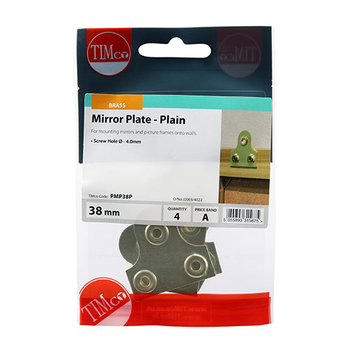 Mirror Plate - Plain - 38mm | TIMpac of 4