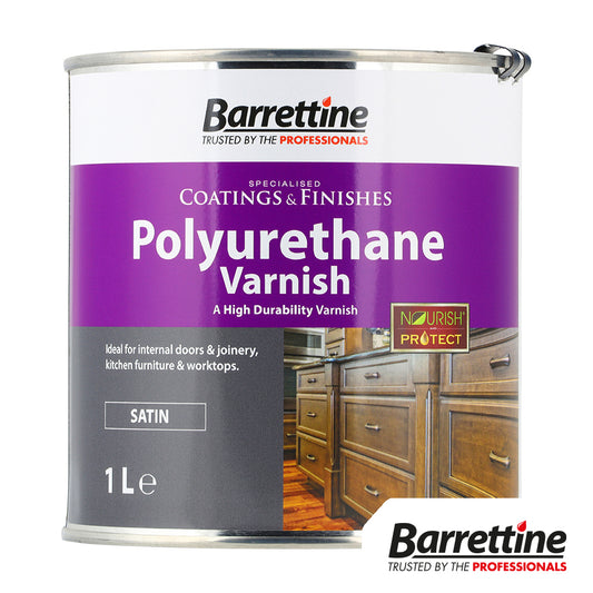 Barrettine Polyurethane Varnish - Clear Satin - 1L