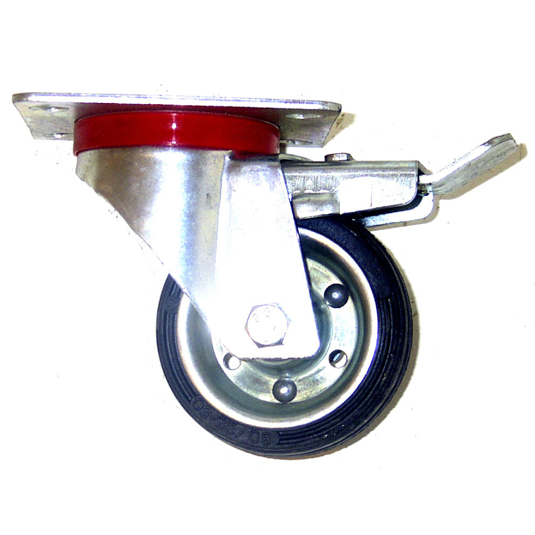 Castor Wheel Swivel & Brake 50kg 75mm Diameter