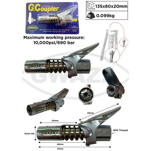 Gwaza Grease Gun G Coupler - M10