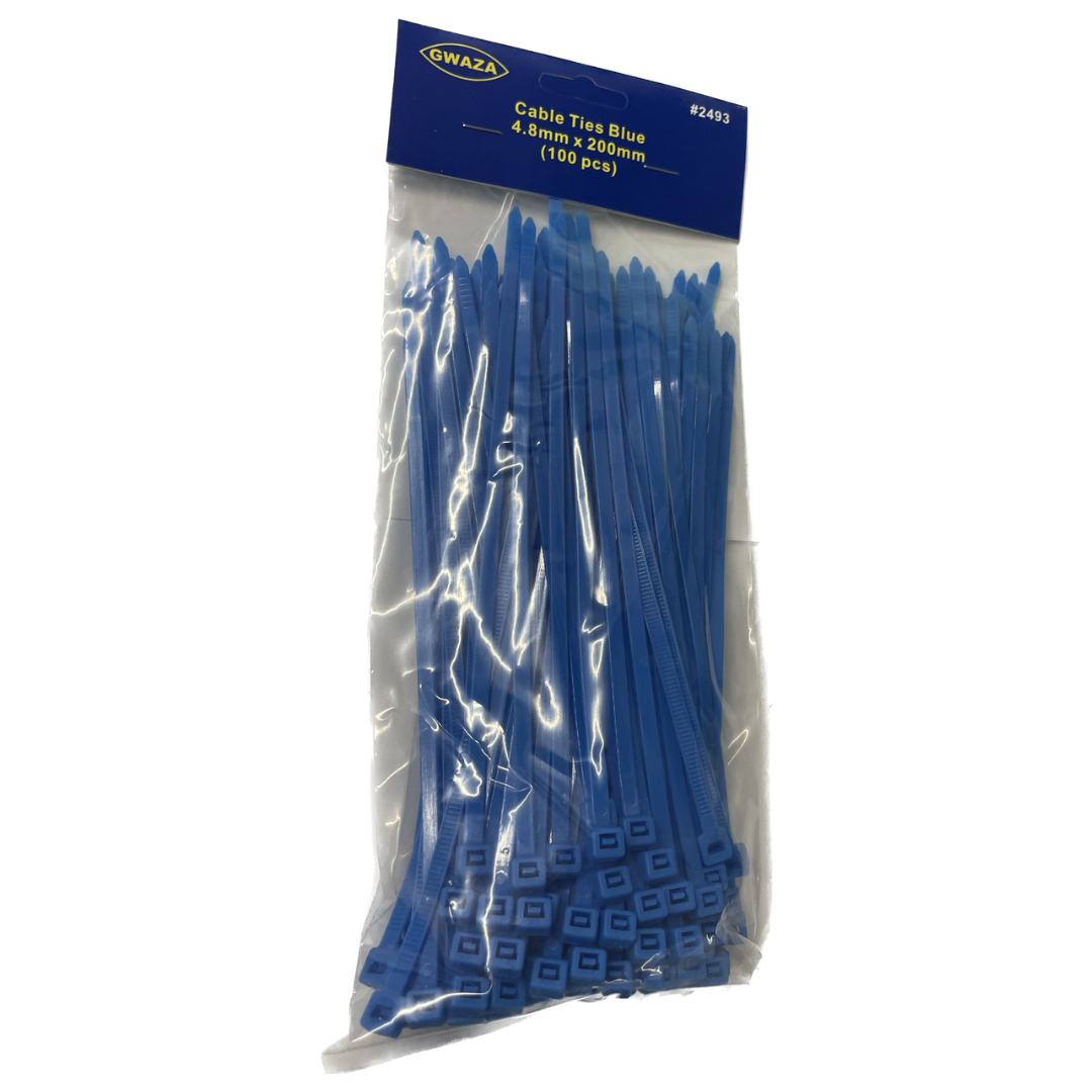 Cable Ties Blue 4.8mm x 200mm (100 pcs)