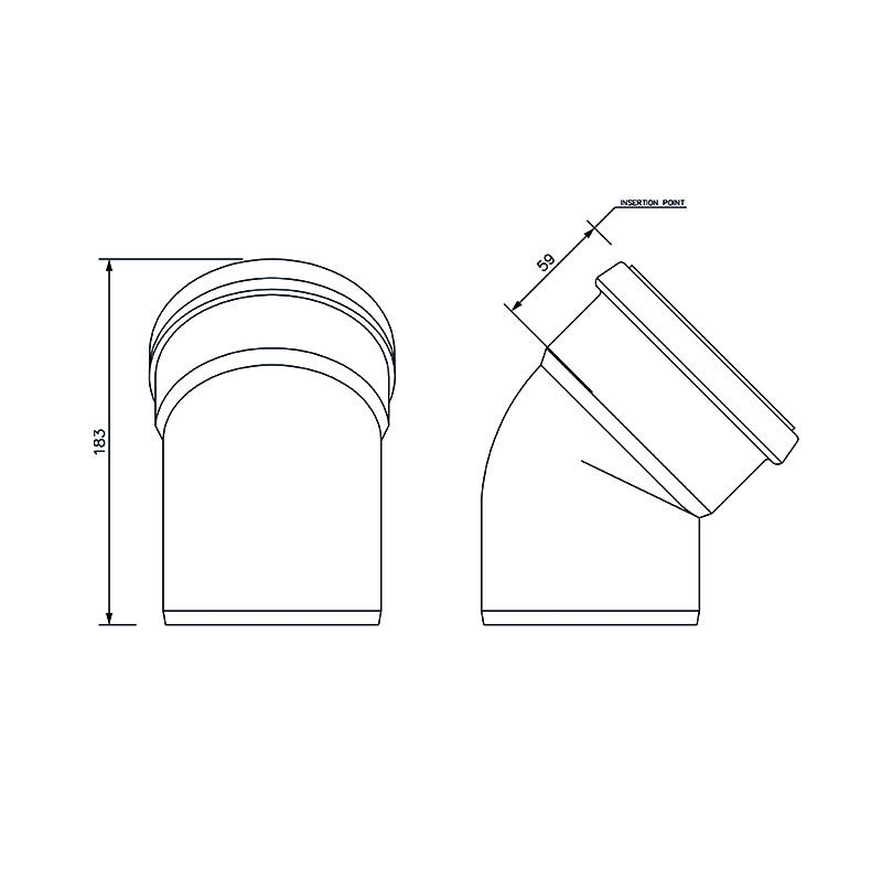 FloPlast 110mm Single Socket Bend 45*